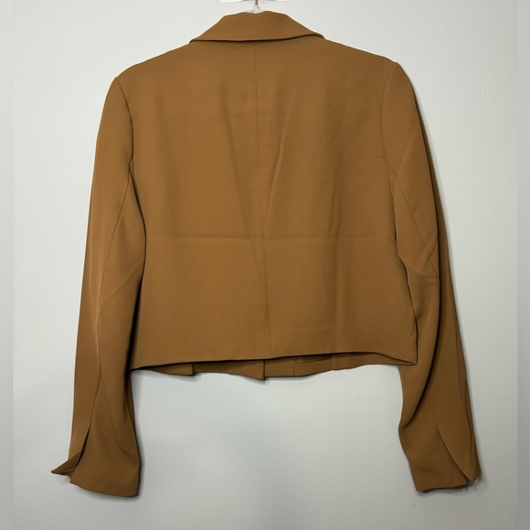Jason Wu Crop Blazer Jacket Size L Color Camel - Picture 2 of 6